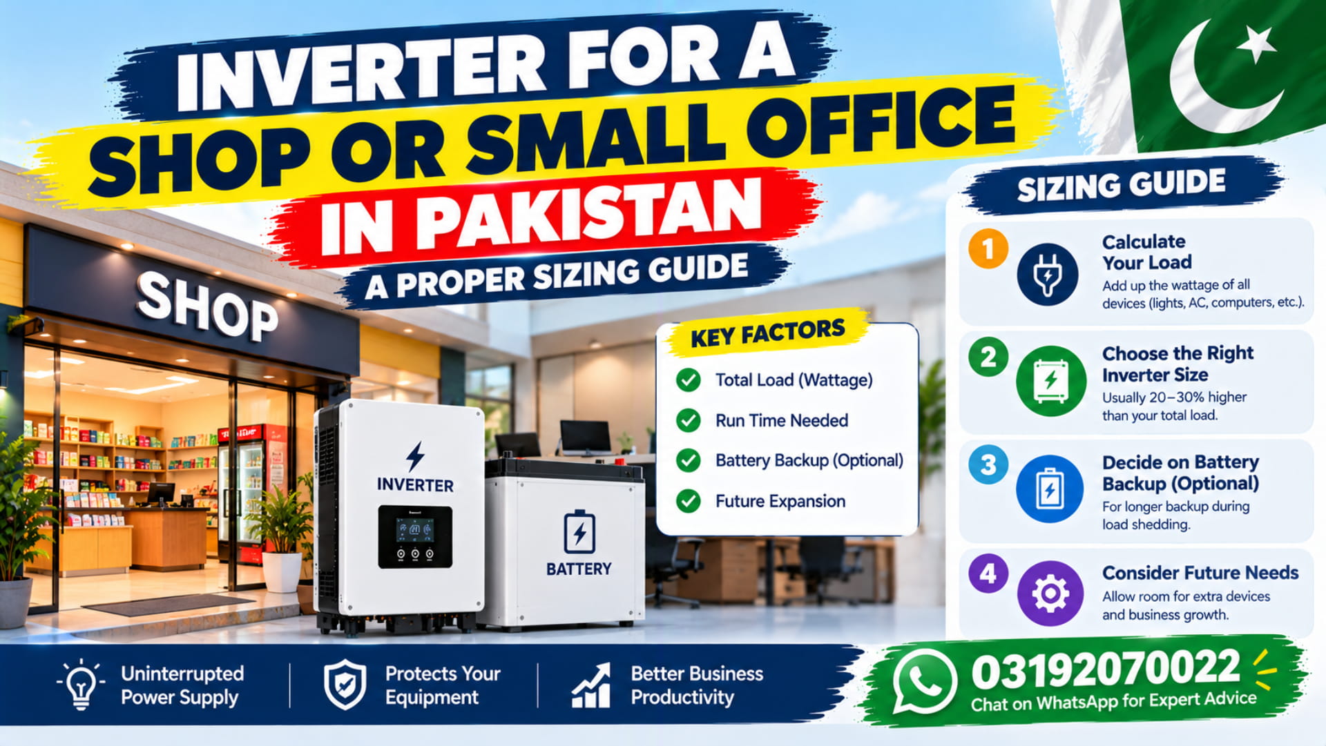 Inverter for a Shop or Small Office in Pakistan: A Proper Sizing Guide