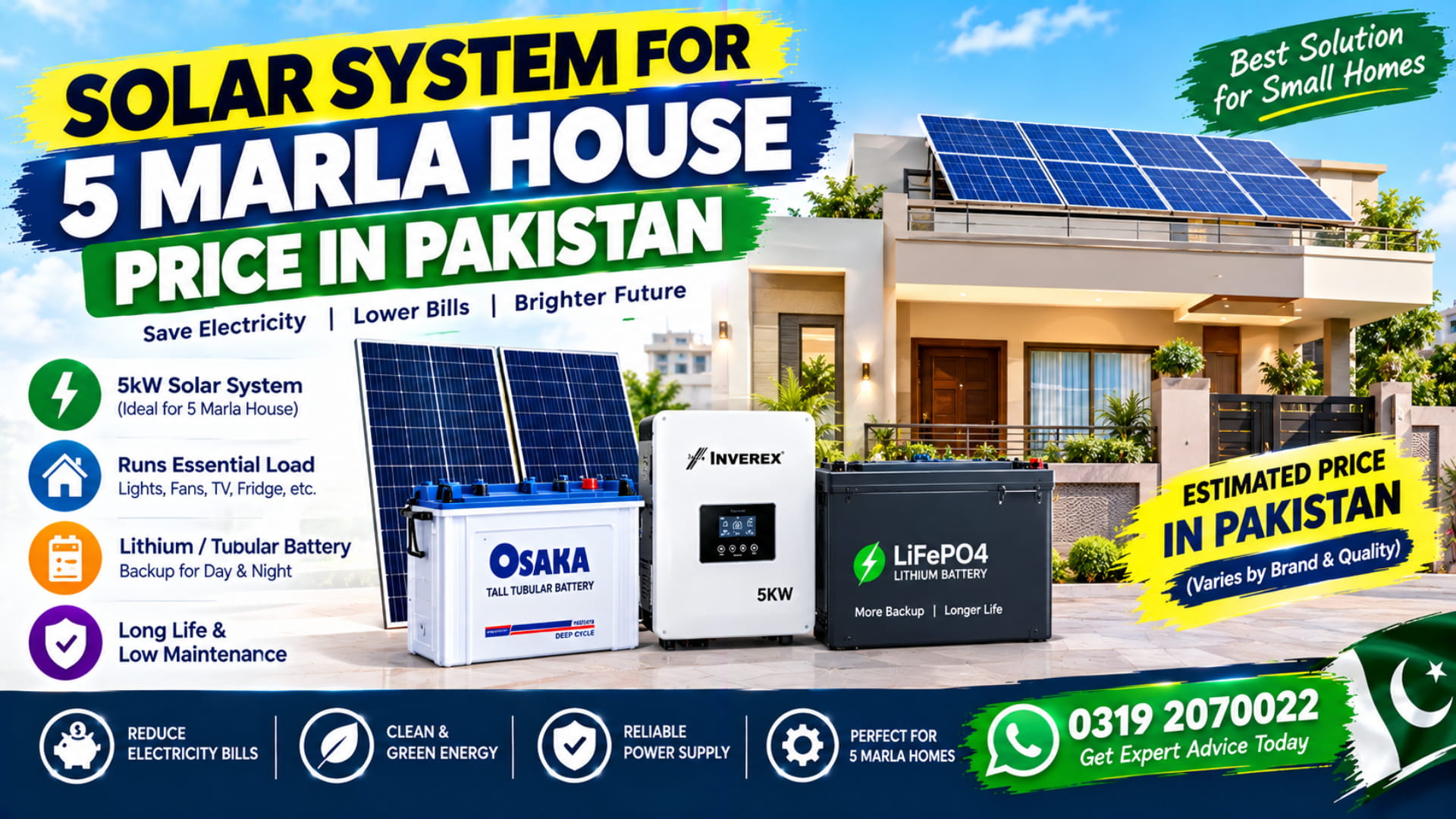 Solar System for 5 Marla House Price in Pakistan